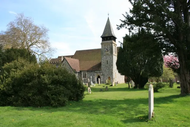 St Mary's Church, Stoke d'Abernon, the local landmark of KT11