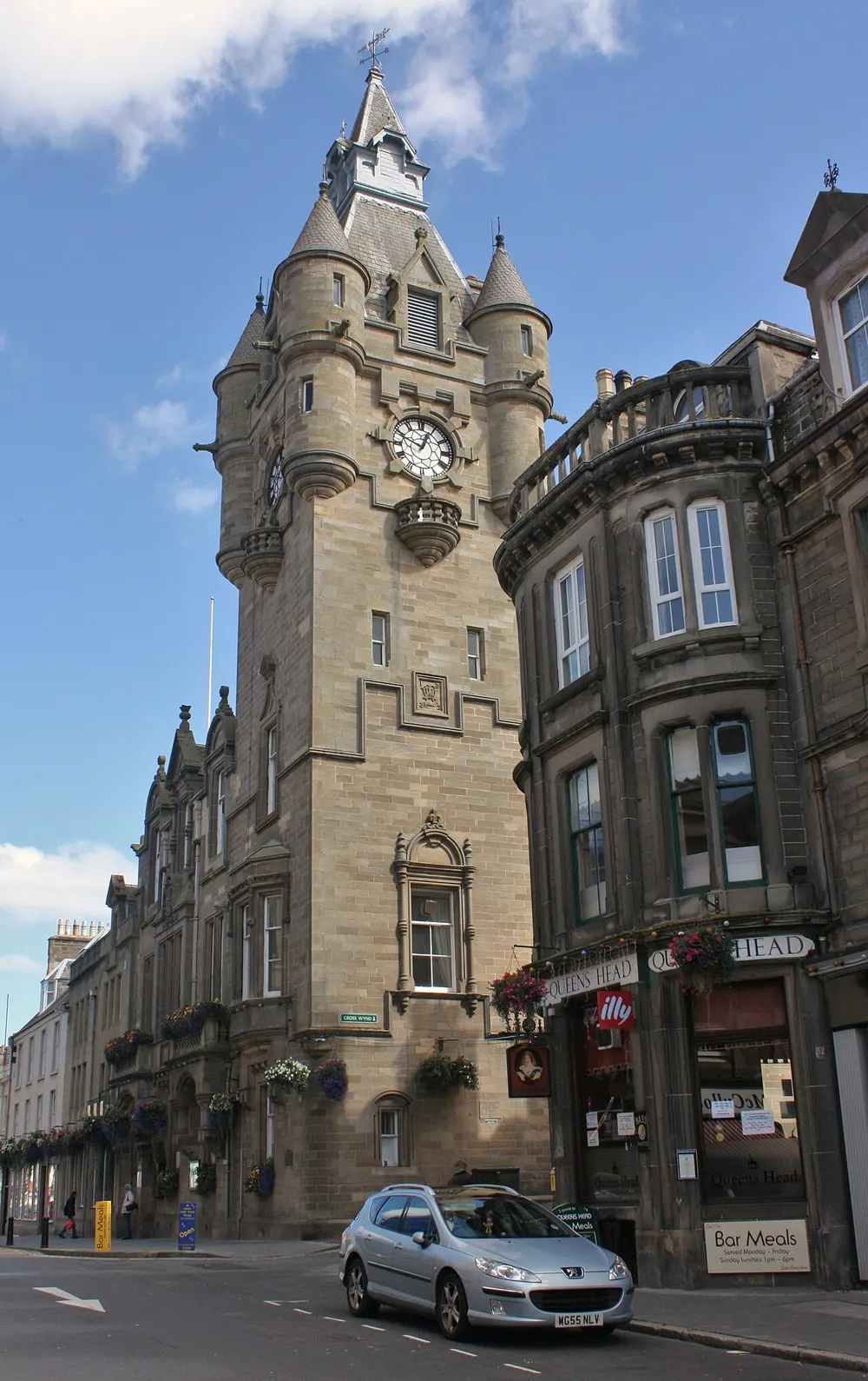 Hawick Town Hall, the local landmark of TD9