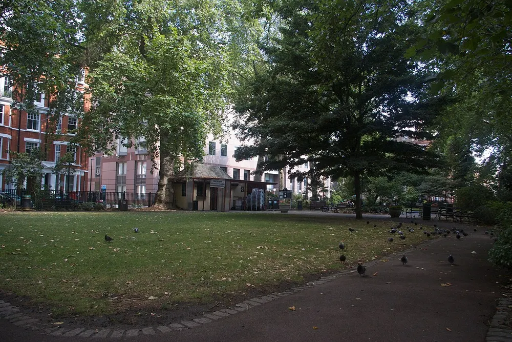 Red Lion Square, the local landmark of WC1R